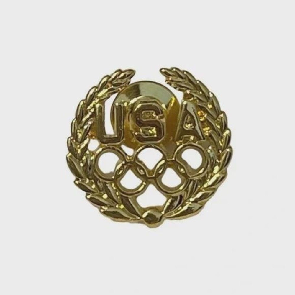 Gold Toned USA Olympics Lapel Vest Pin